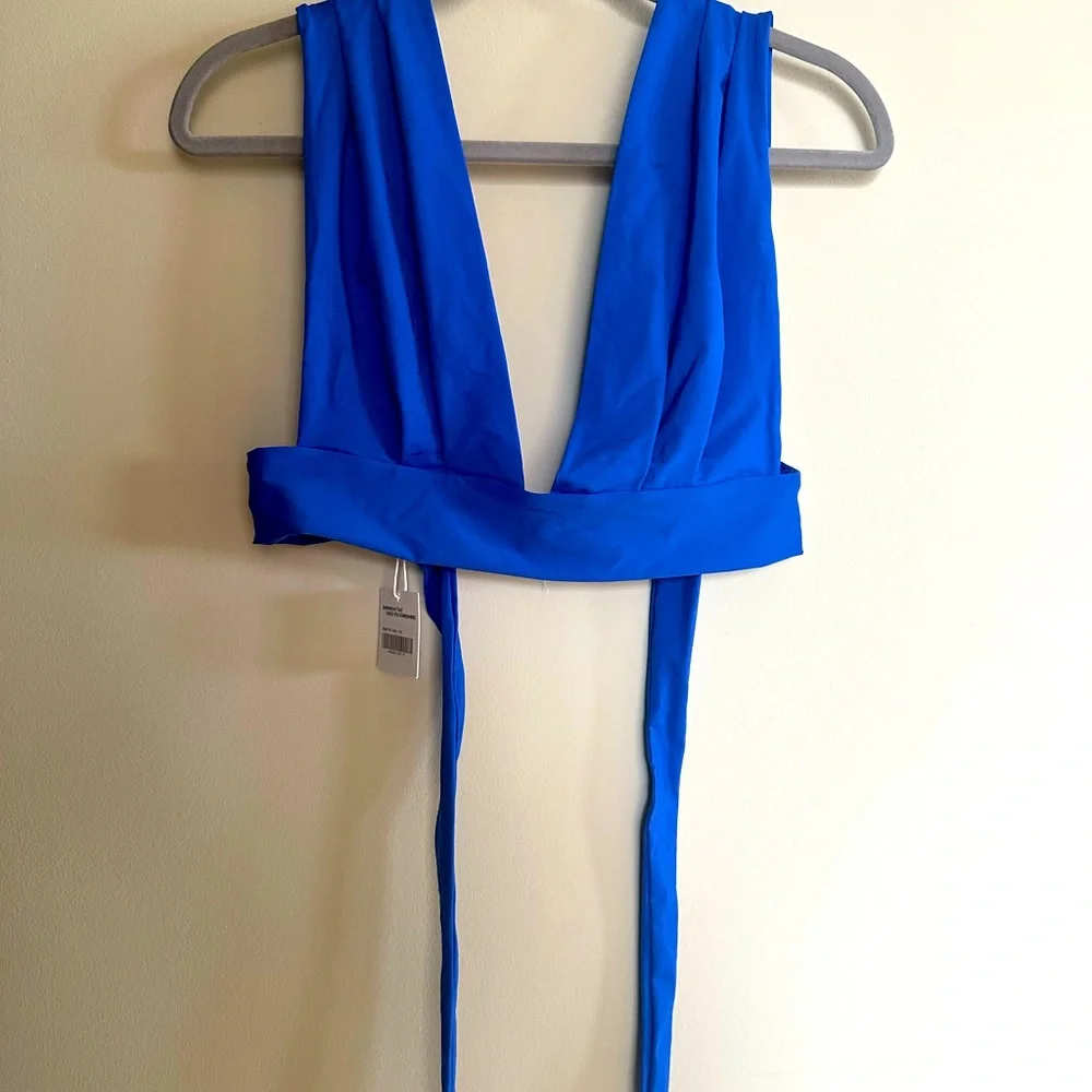 Monday Swimwear Royal Blue Wrap Bikini Top
